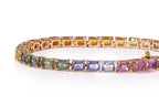A MULTI-COLOUR SAPPHIRE TENNIS BRACELET