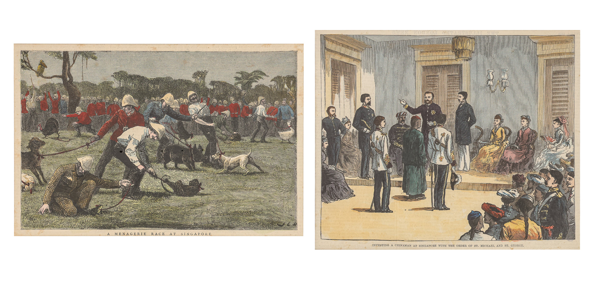TWO ENGRAVINGS OF SINGAPORE, 19TH CENTURY