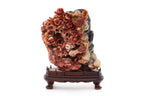 A SHOUSHAN STONE BIRD AND PEONY GROUP