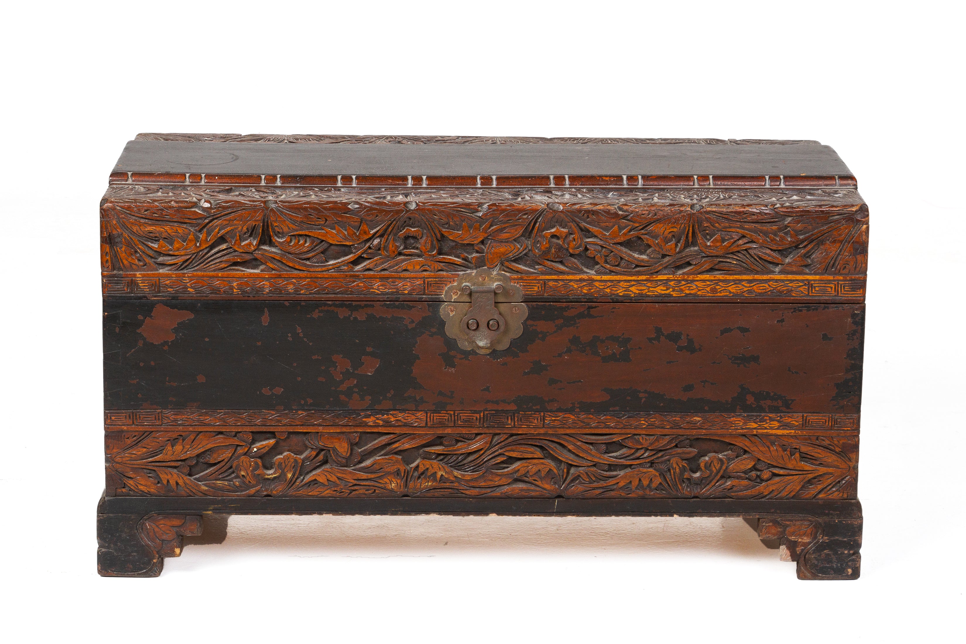 A CARVED CAMPHOR WOOD CHEST