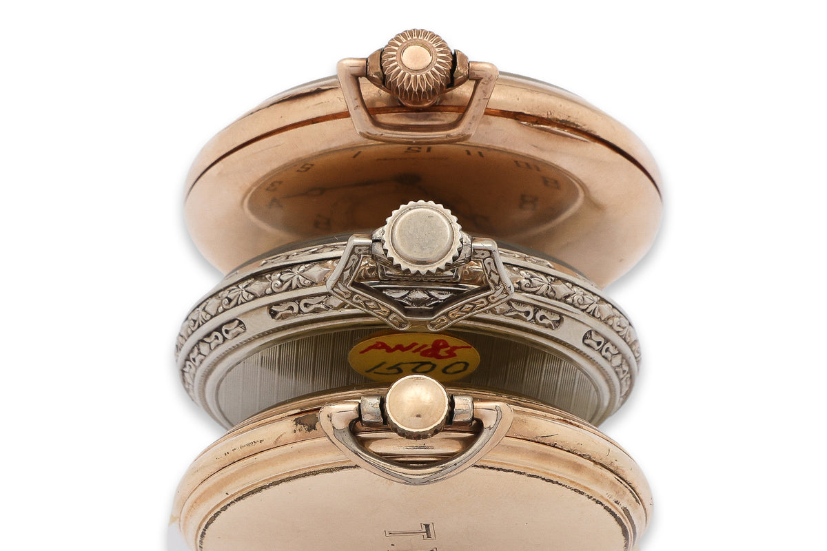 A GROUP OF THREE ART DECO WALTHAM POCKET WATCHES