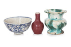 A GROUP OF THREE CERAMIC WARES