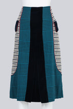 MARY KATRANTZOU - A HOUNDSTOOTH AND VELVET SKIRT