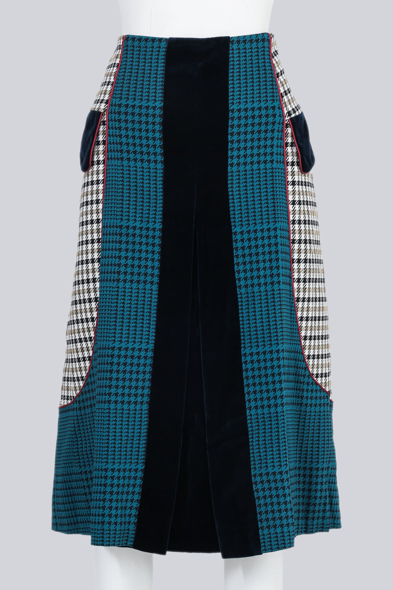 MARY KATRANTZOU - A HOUNDSTOOTH AND VELVET SKIRT