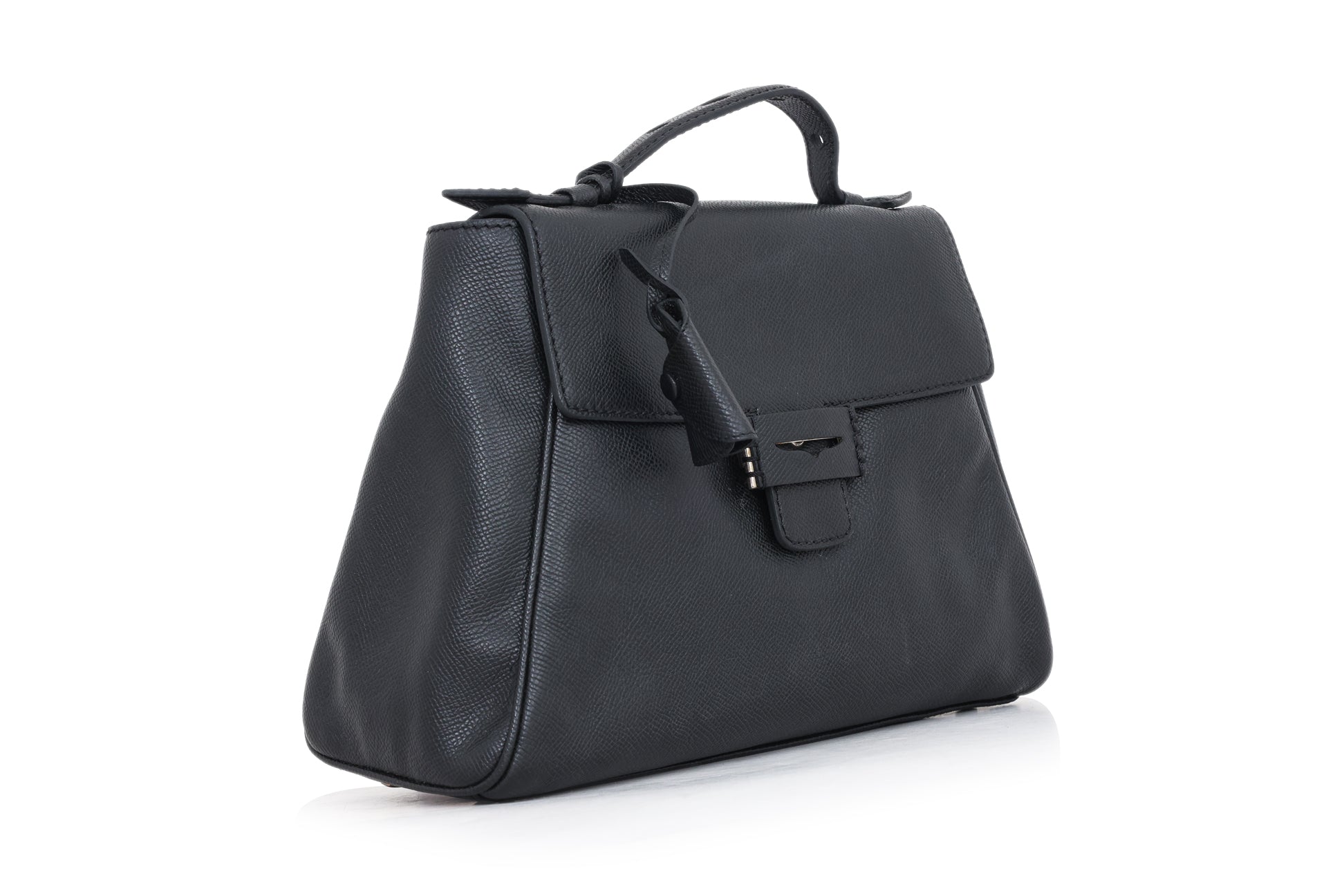 MYRIAM SCHAEFER - A BLACK LEATHER 'BYRON' TOTE BAG