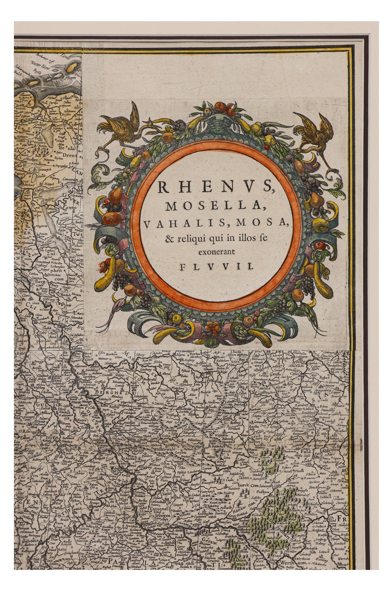 RHENUS, MOSELLA, VAHALIS, MOSA... WILLEM JANSZOON BLAEU, 1635