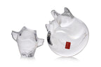 TWO BACCARAT CRYSTAL MODELS OF A CAT AND OWL