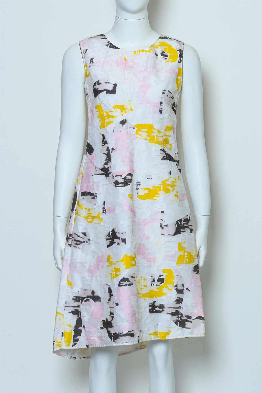 JIL SANDER - A SLEEVELESS ABSTRACT PRINT DRESS, RTW 2014
