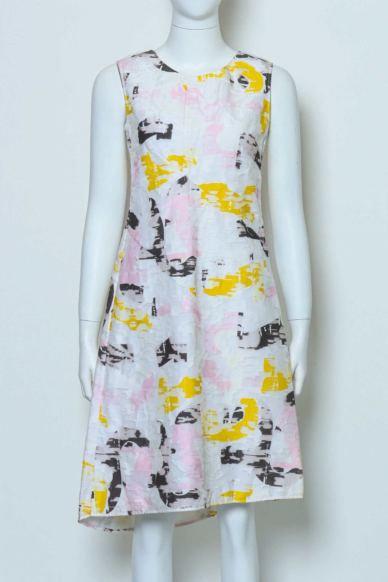 JIL SANDER - A SLEEVELESS ABSTRACT PRINT DRESS, RTW 2014