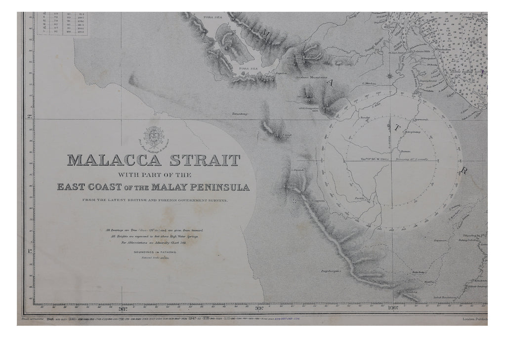 A 19TH CENTURY BRITISH MAP OF MALACCA STRAIT, MALAYA AND SINGAPORE