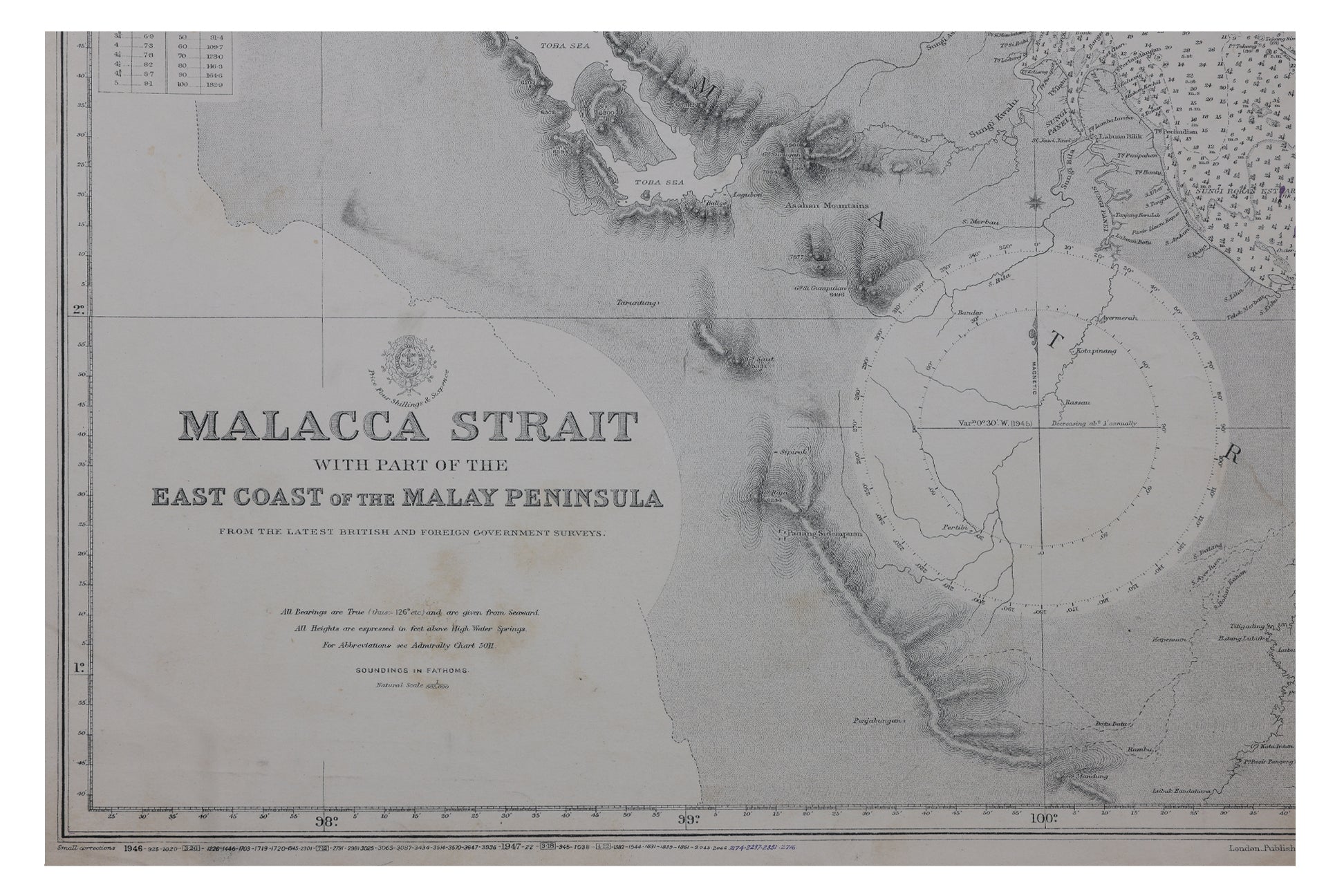 A 19TH CENTURY BRITISH MAP OF MALACCA STRAIT, MALAYA AND SINGAPORE