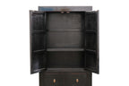 A CHINESE BLACK LACQUER WEDDING CABINET