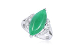 A JADEITE AND DIAMOND RING