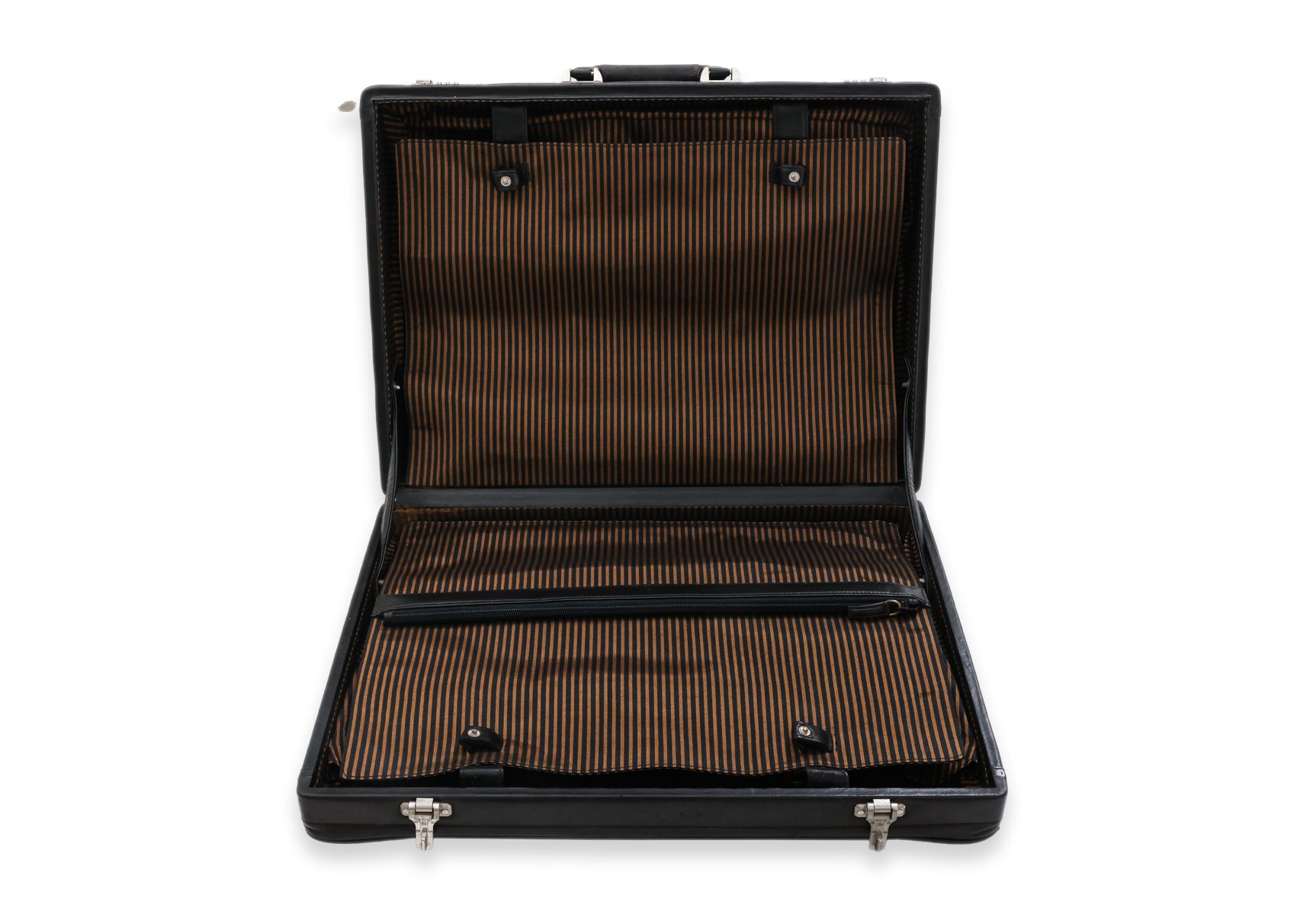 SEEGER – A VINTAGE BLACK LEATHER SUITCASE
