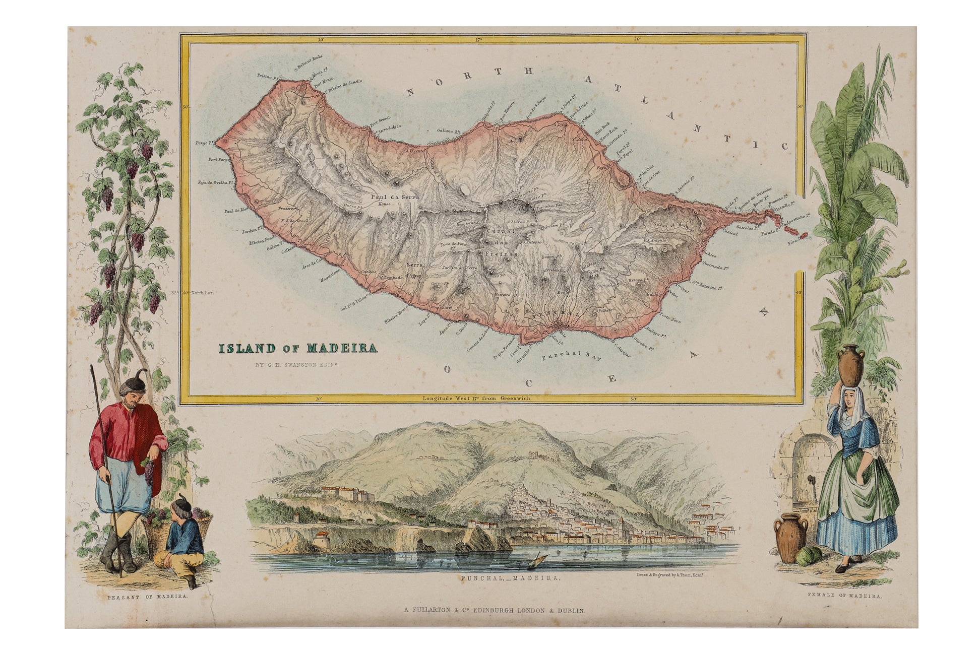 TWO LITHOGRAPHS OF DUTCH POSSESSIONS AND PORTUGUESE ISLANDS, FULLARTON & CO, C. 1860-69