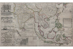 A LARGE EARLY 18TH CENTURY IRISH MAP OF SOUTHEAST ASIA