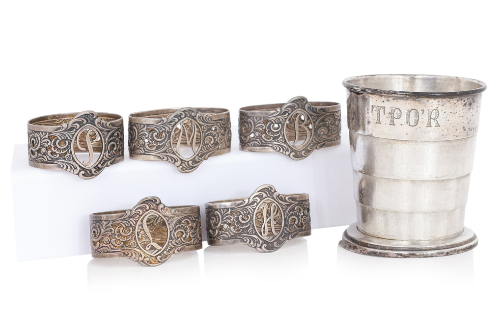 GROUP OF SIX SILVER PLATED ITEMS