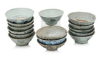 A GROUP OF 15 SWATOW BLUE AND WHITE BOWLS
