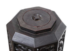 A PAIR OF BLACK LACQUER WOOD LANTERNS