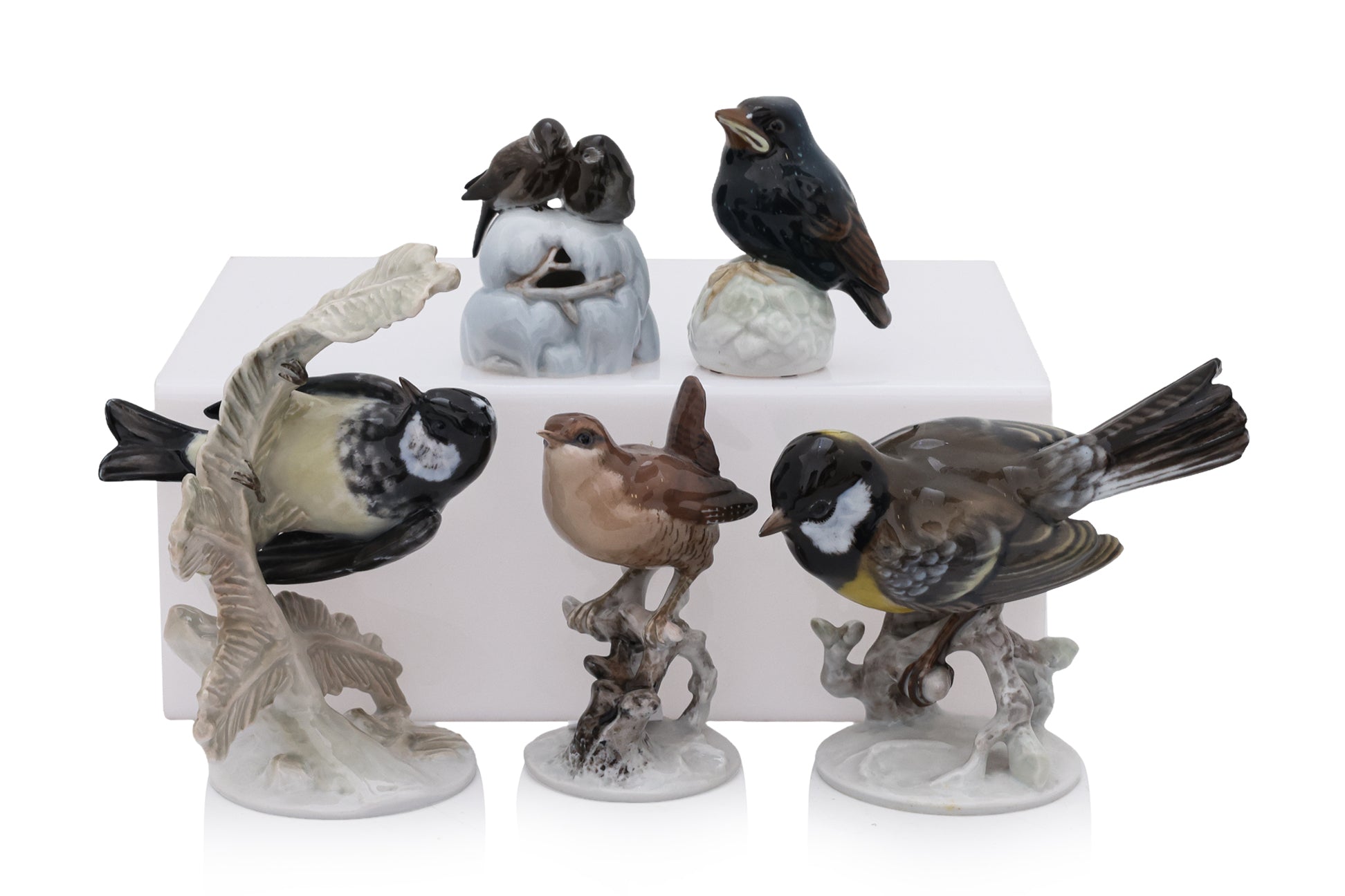 A GROUP OF FIVE ROSENTHAL PORCELAIN MODELS OF BIRDS
