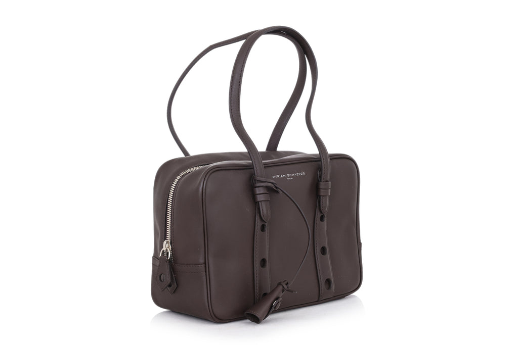 MYRIAM SCHAEFER – A BROWN LEATHER ‘WHARTON’ BAG