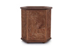 A HEXAGONAL BAMBOO AND HARDWOOD BRUSHPOT