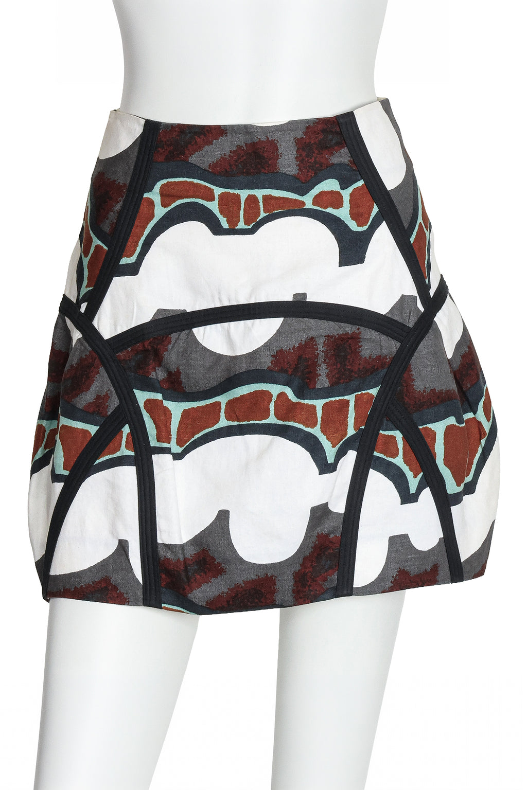 MARNI - AN ABSTRACT PRINT LINEN MINI SKIRT