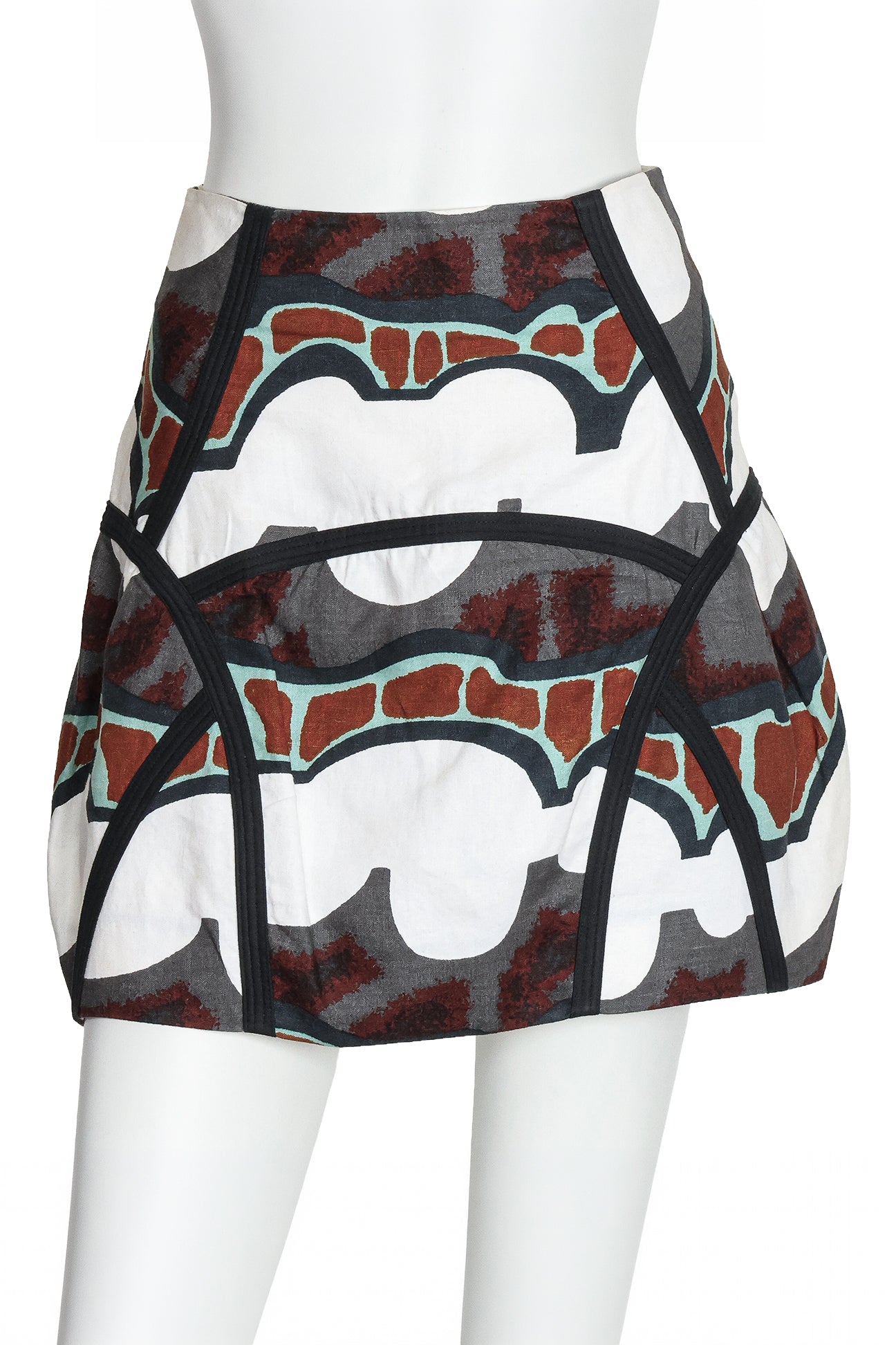 MARNI - AN ABSTRACT PRINT LINEN MINI SKIRT