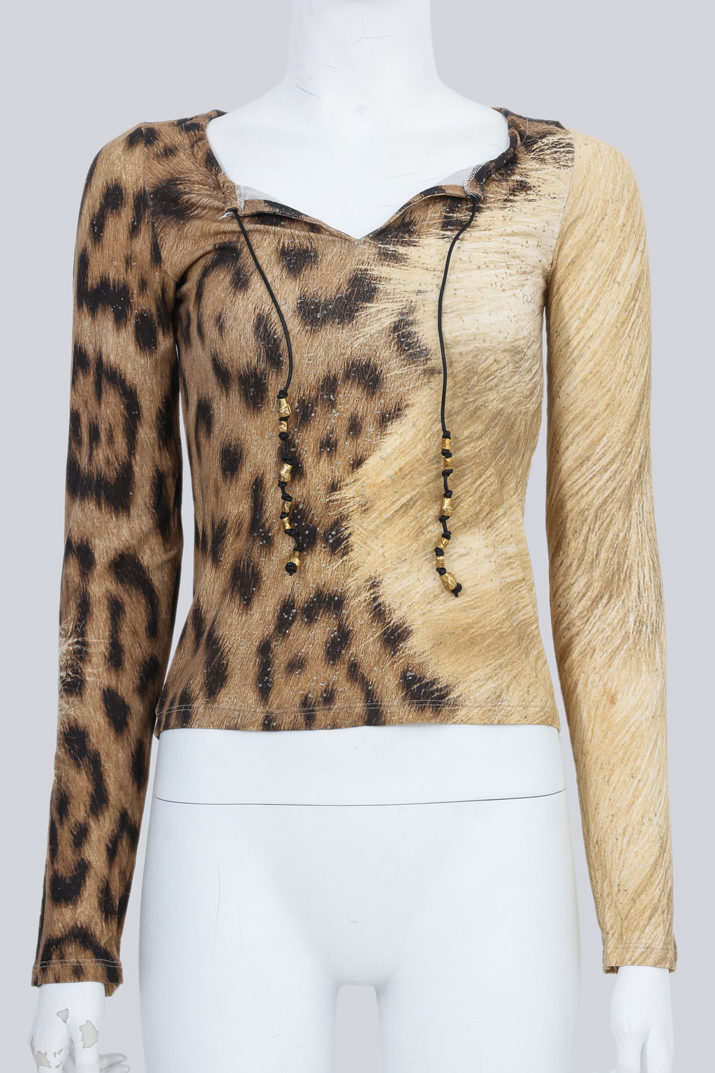 ROBERTO CAVALLI - A SPLIT ANIMAL PRINT SHIRT