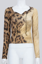 ROBERTO CAVALLI - A SPLIT ANIMAL PRINT SHIRT