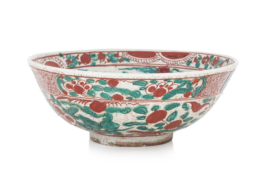 A POLYCHROME ENAMELLED BOWL