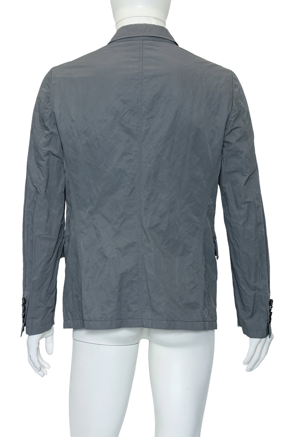 GIORGIO ARMANI - A GREY COTTON BLEND BLAZER