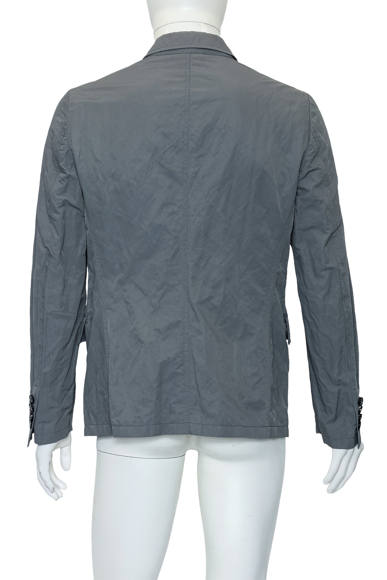 GIORGIO ARMANI - A GREY COTTON BLEND BLAZER