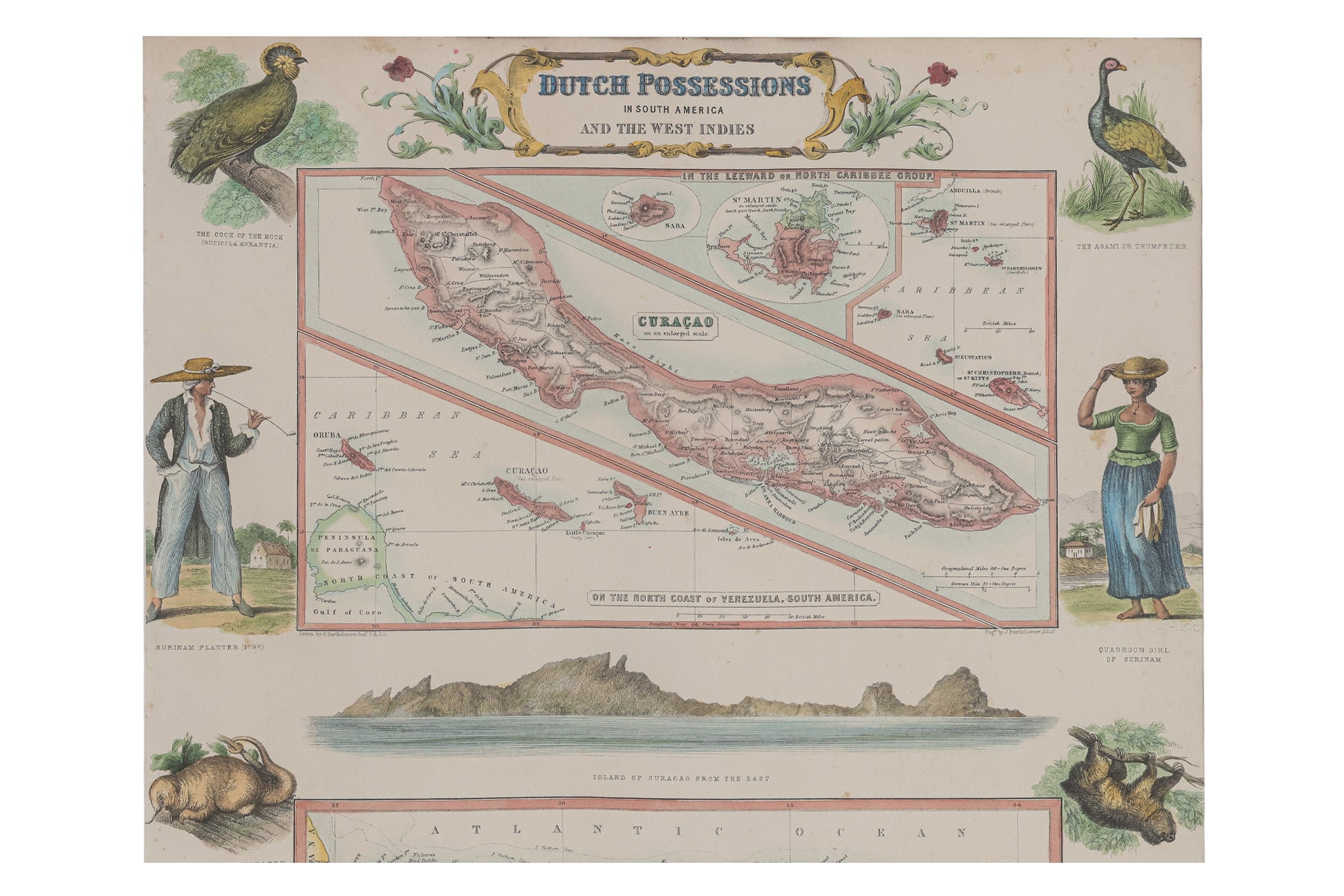 TWO LITHOGRAPHS OF DUTCH POSSESSIONS AND PORTUGUESE ISLANDS, FULLARTON & CO, C. 1860-69