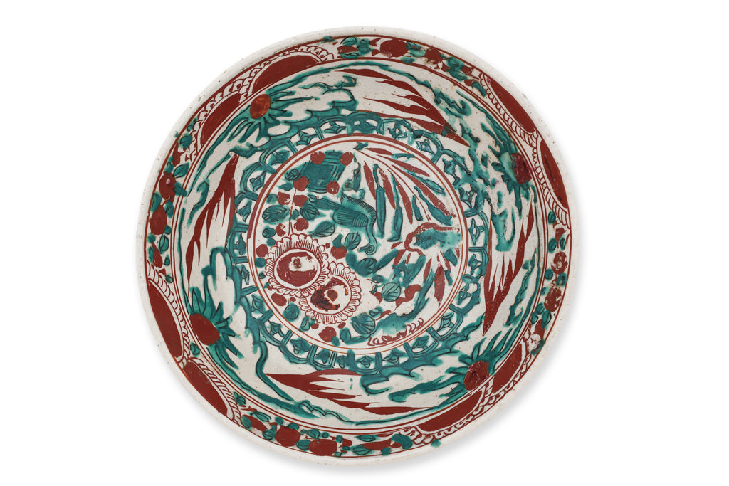 A POLYCHROME ENAMELLED BOWL