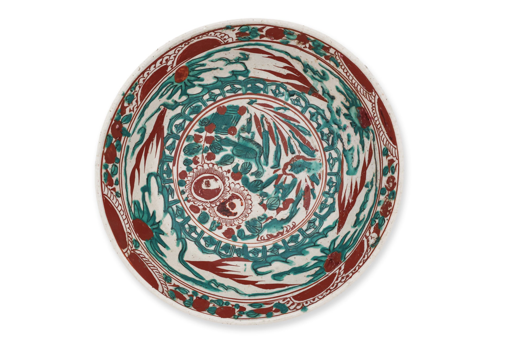 A POLYCHROME ENAMELLED BOWL