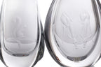 TWO KOSTA ETCHED 'DEER' AND 'SQUIRREL' GLASS VASES