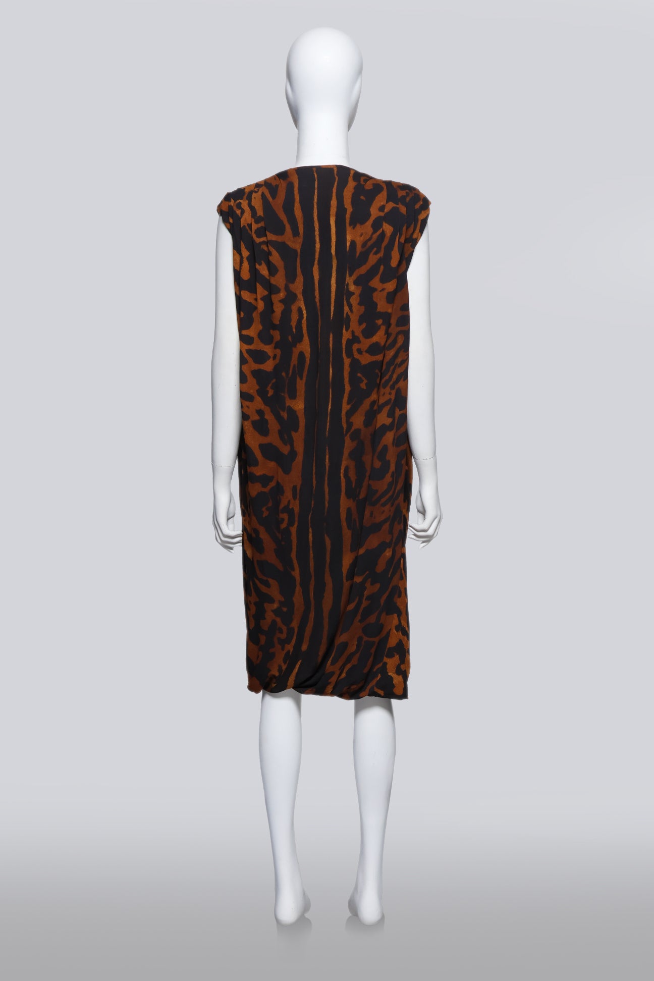 ALEXANDER MCQUEEN - AN OCELOT PRINT COWL DRESS