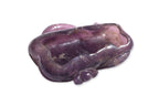 A GROUP OF JADE, GOLDSTONE AND AMETHYST CARVINGS