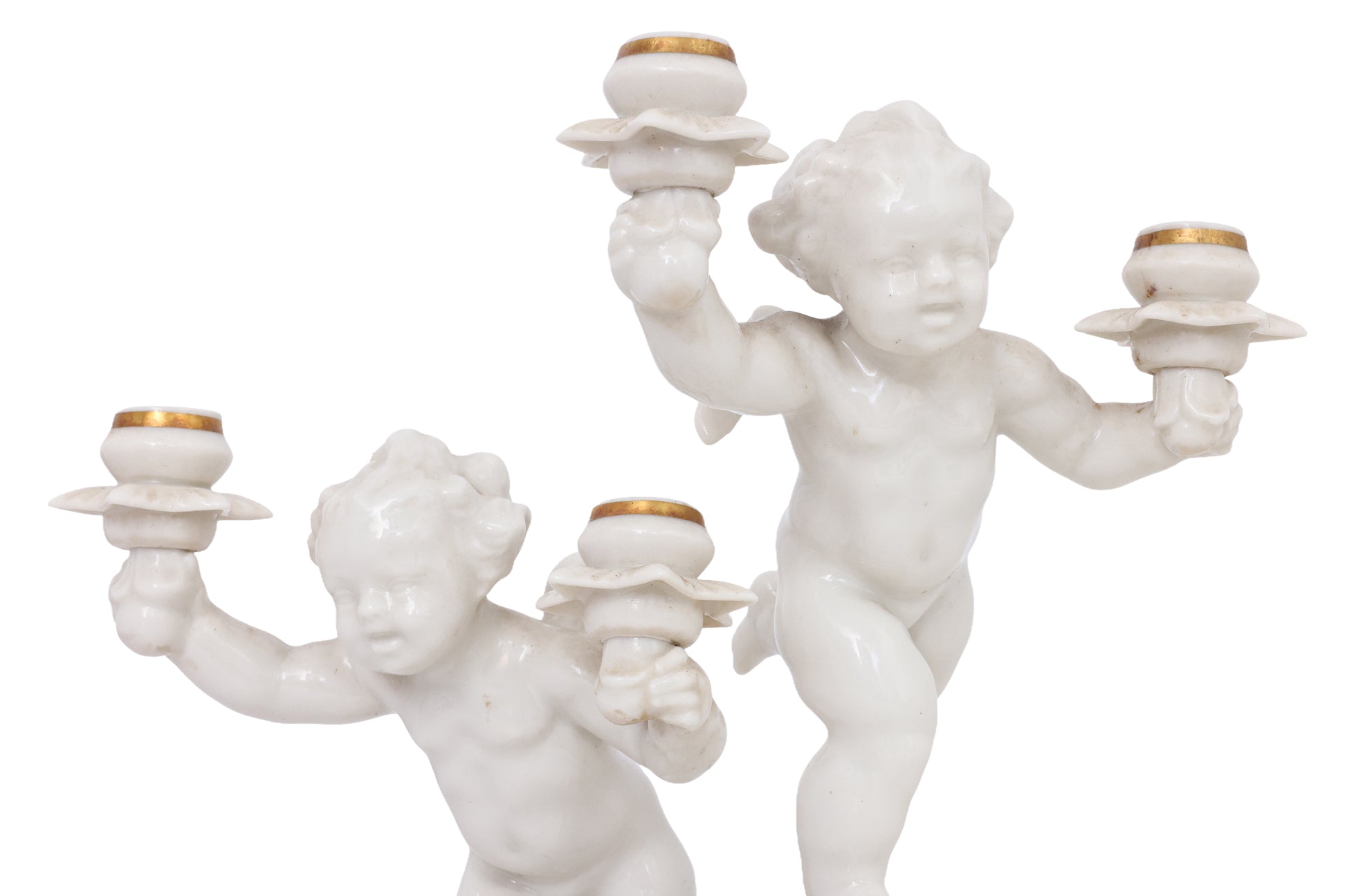 A GROUP OF SIX HUTSCHENREUTHER PORCELAIN FIGURES OF CHERUBS