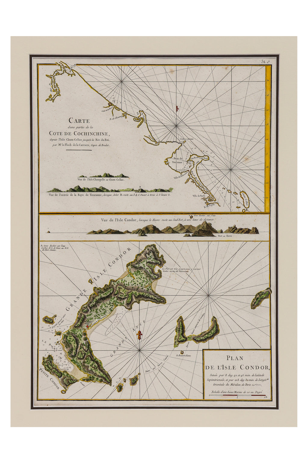 CARTE... COTE DE COCHINCHINE & PLAN DE L'ISLE CONDOR... J. B. APRES DE MANNEVILLETTE, 1745-81