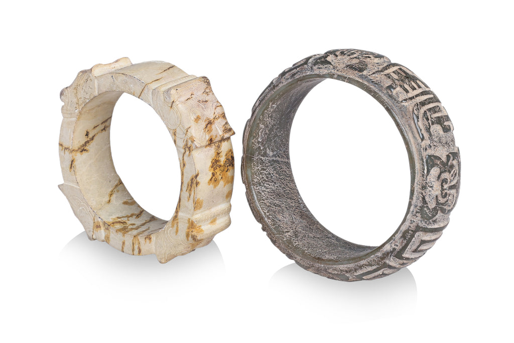 AN ARCHAISTIC JADE BANGLE AND CONG