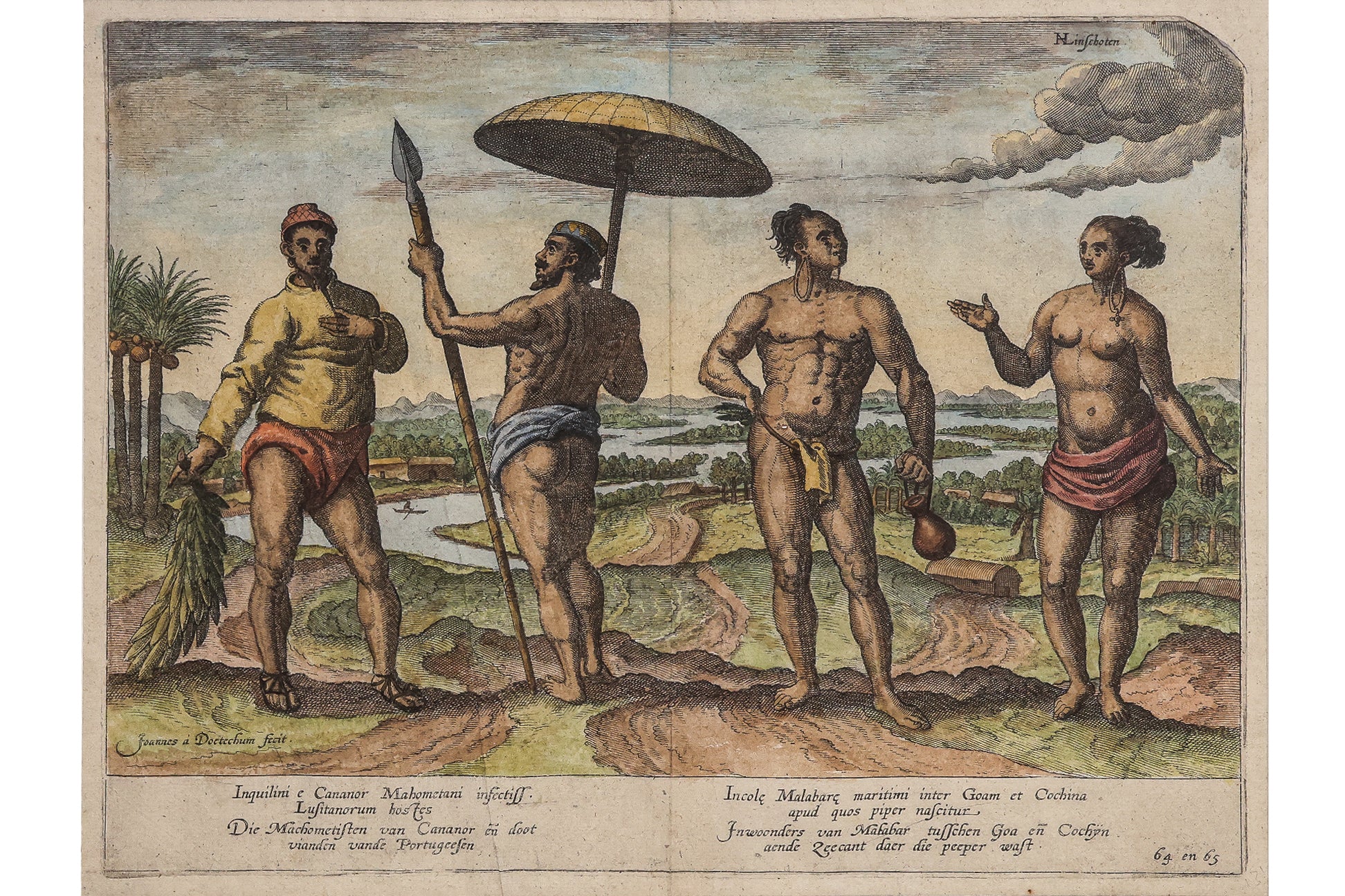 FOUR ETHNOGRAPHIC ENGRAVINGS FROM, 'ITINERARIO,' JOHANNES & BAPTISTA A DOETECHUM, 1598
