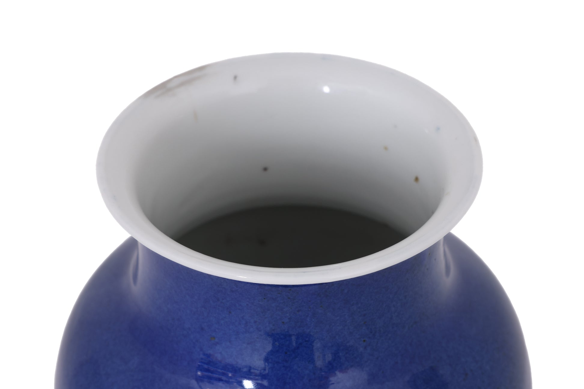 A POWDER BLUE MONOCHROME LANTERN VASE