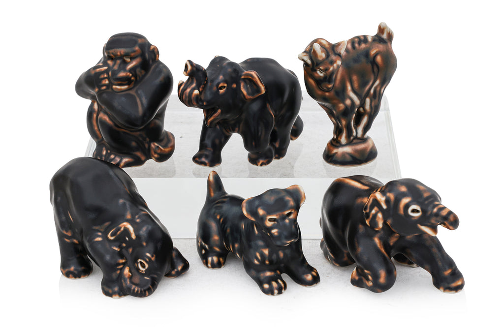 A GROUP OF SIX ROYAL COPENHAGEN MODELS OF ANIMALS DESIGNED BY KNUD KHYN