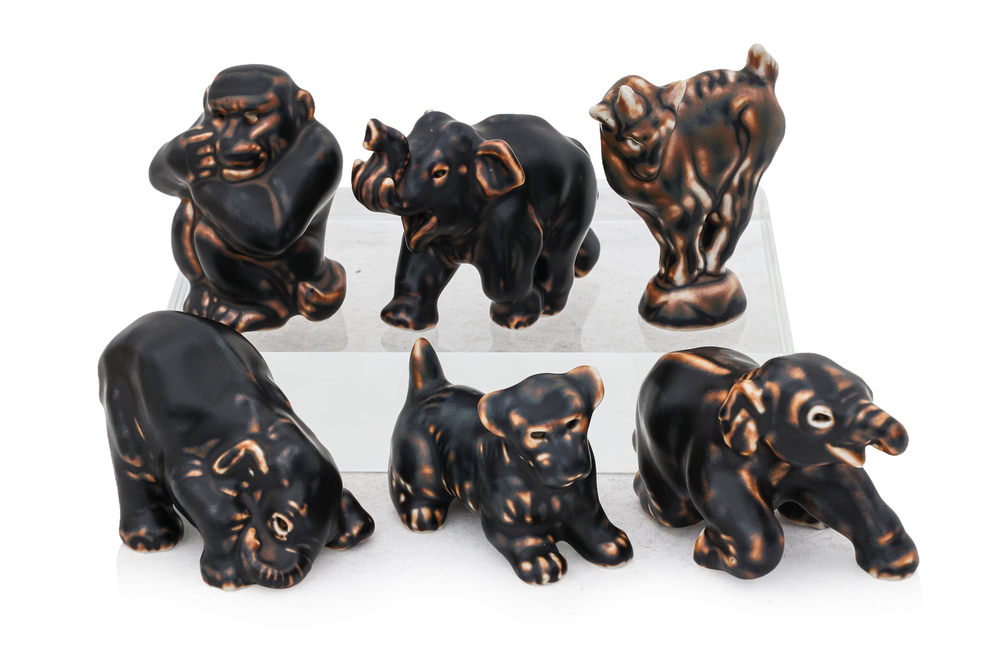 A GROUP OF SIX ROYAL COPENHAGEN MODELS OF ANIMALS DESIGNED BY KNUD KHYN