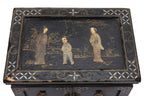 TWO CHINESE LACQUER JEWELLERY BOXES