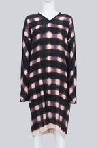 CEDRIC CHARLIER - A CHECKERED SILK BAGGY DRESS