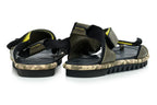 DRIES VAN NOTEN - A PAIR OF BLACK AND OLIVE GREEN SANDALS