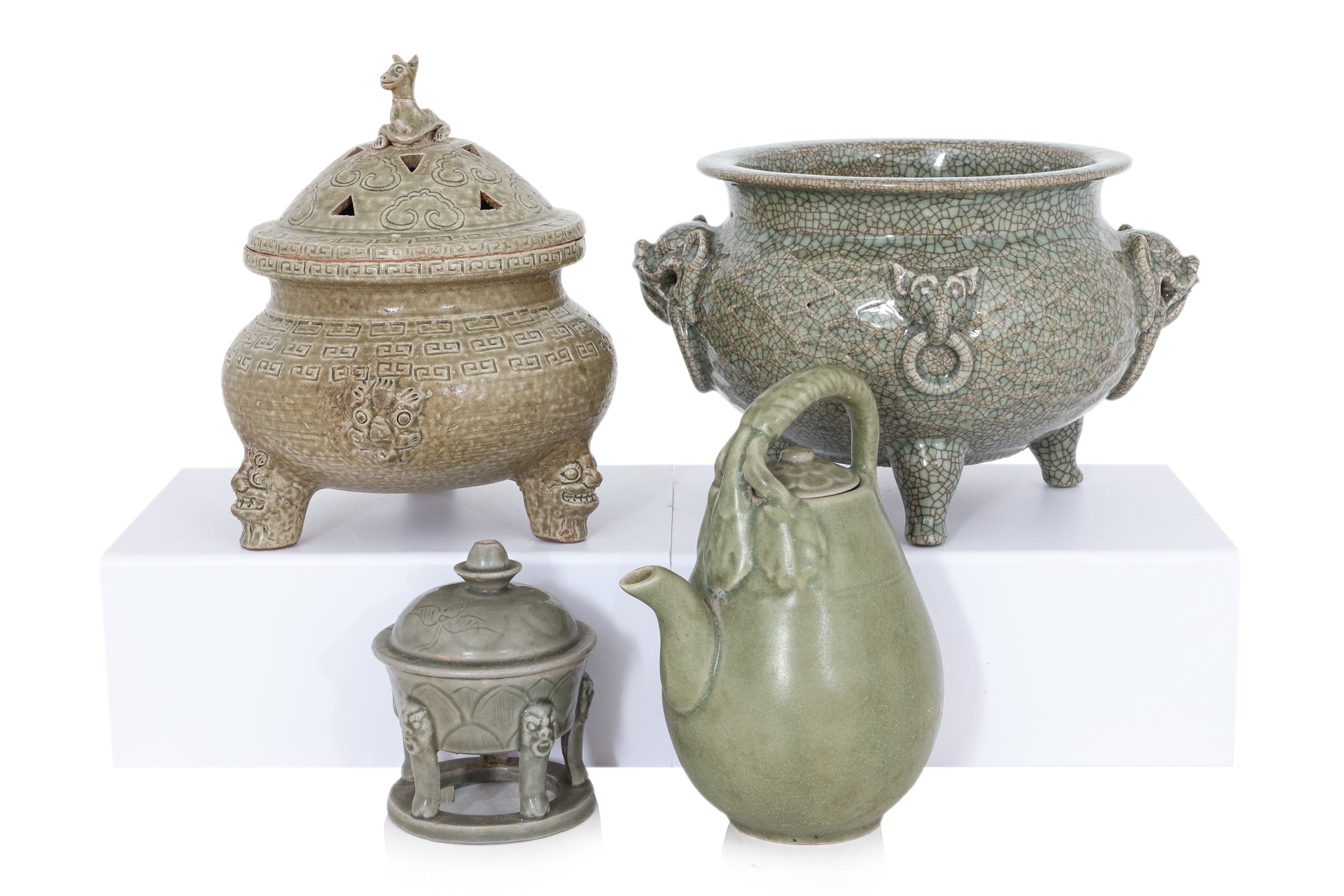FOUR GLAZED CERAMIC ITEMS
